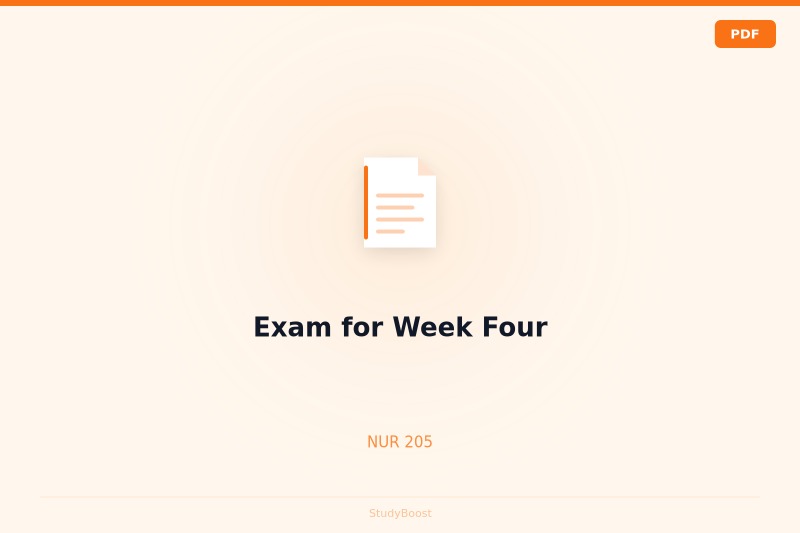 Exam for Week Four