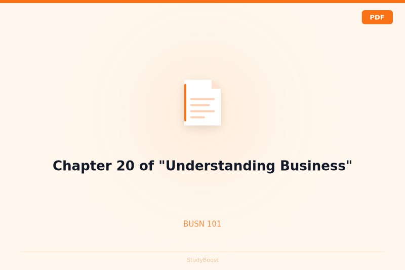 Chapter 20 of "Understanding Business"