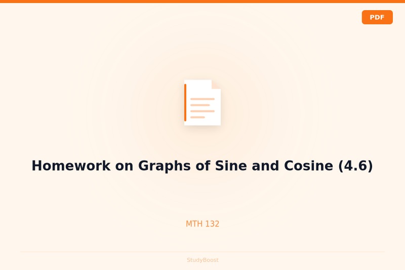 Homework on Graphs of Sine and Cosine (4.6)
