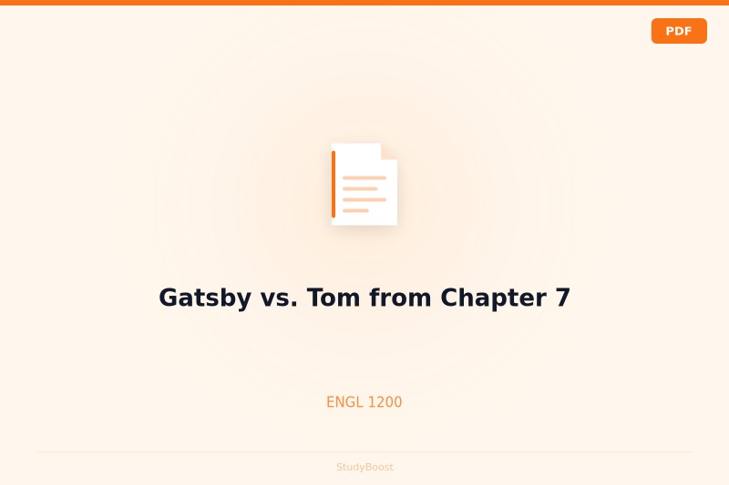 Gatsby vs. Tom from Chapter 7