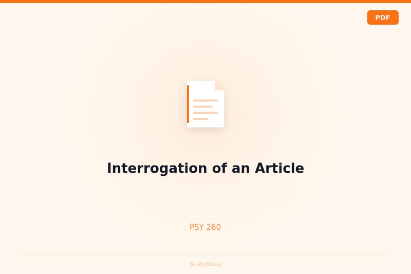Interrogation of an Article