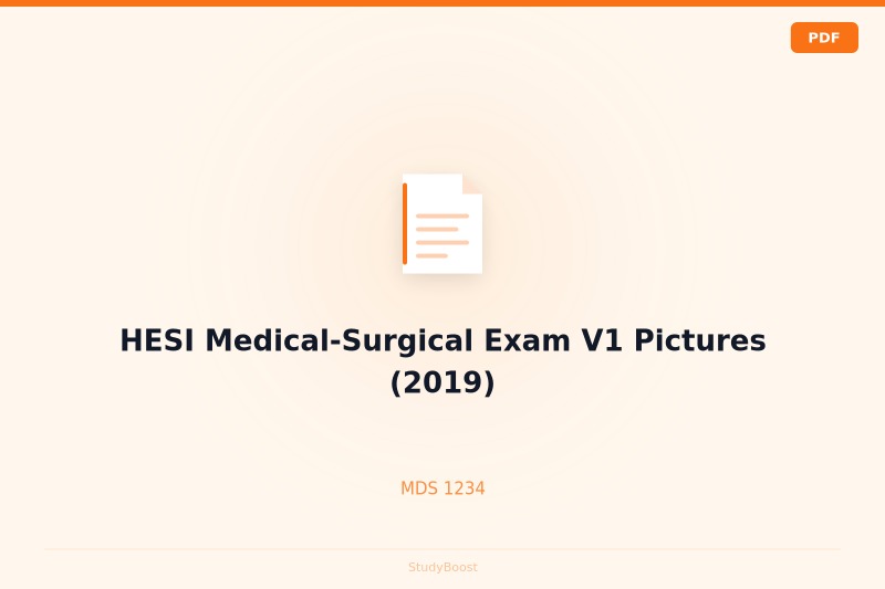 HESI Medical-Surgical Exam V1 Pictures (2019)