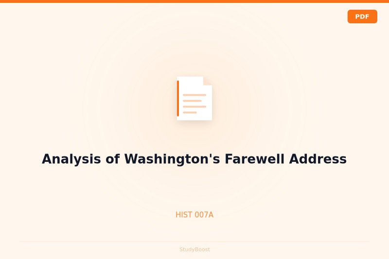 Analysis of Washington's Farewell Address