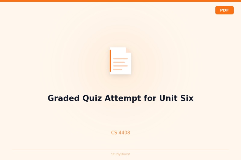 Graded Quiz Attempt for Unit Six