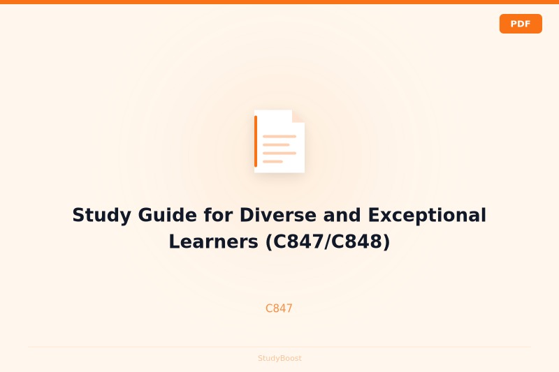 Study Guide for Diverse and Exceptional Learners (C847/C848)