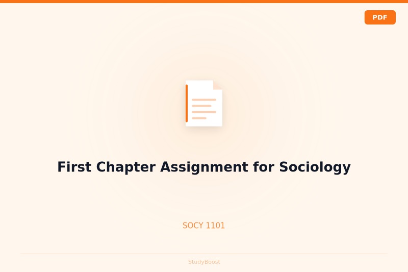 First Chapter Assignment for Sociology