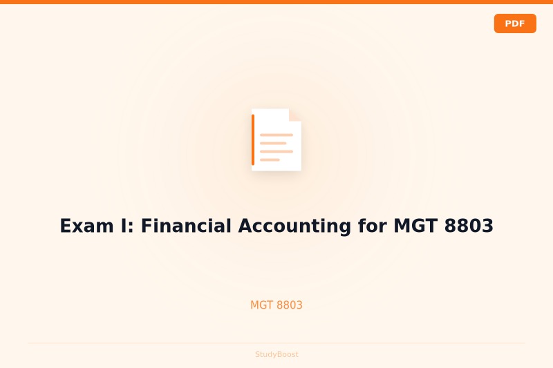 Exam I: Financial Accounting for MGT 8803