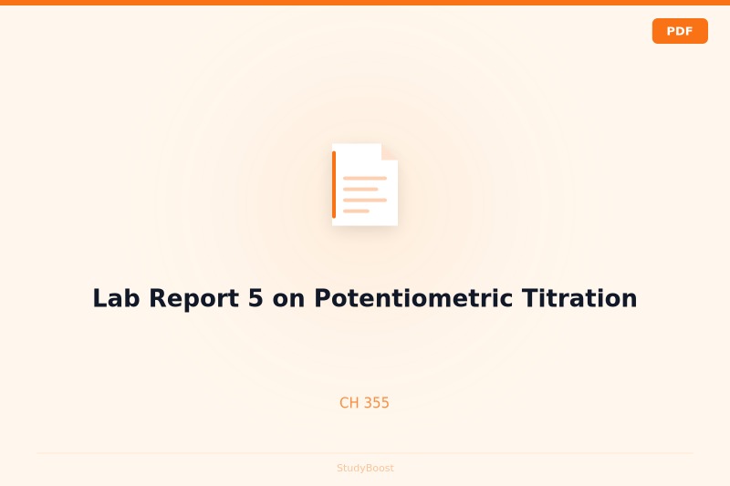 Lab Report 5 on Potentiometric Titration