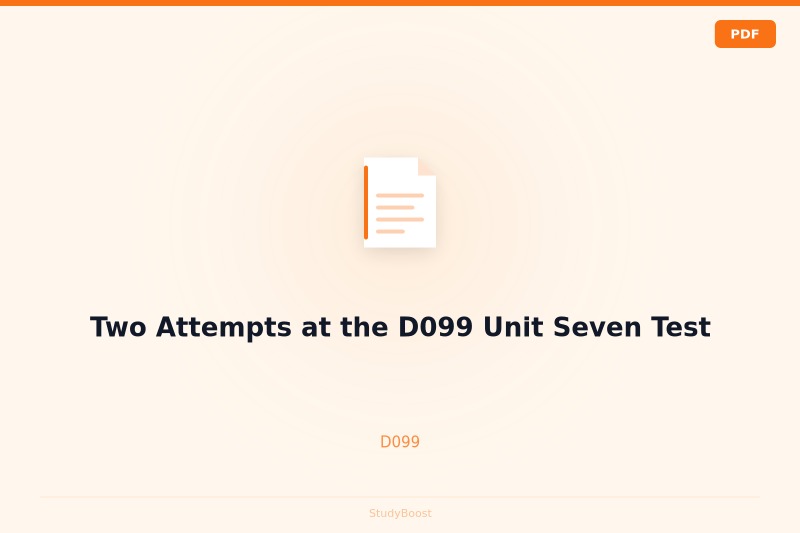Two Attempts at the D099 Unit Seven Test