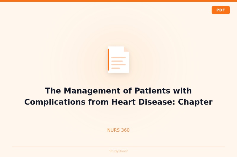 The Management of Patients with Complications from Heart Disease: Chapter 29