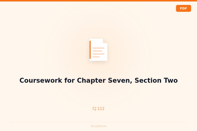 Coursework for Chapter Seven, Section Two