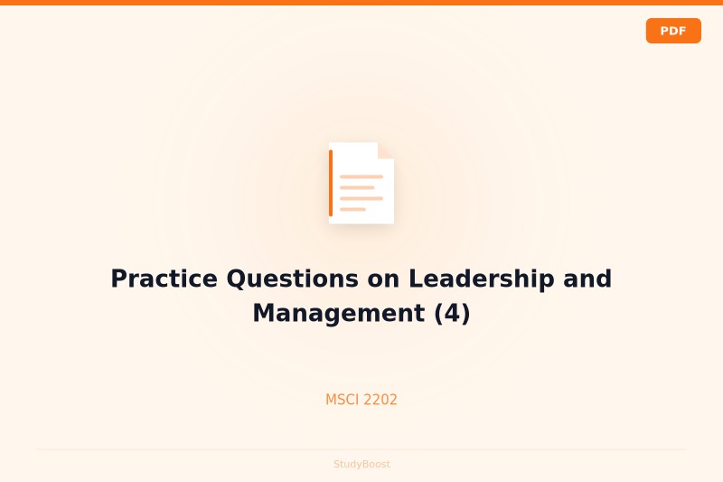 Practice Questions on Leadership and Management (4)