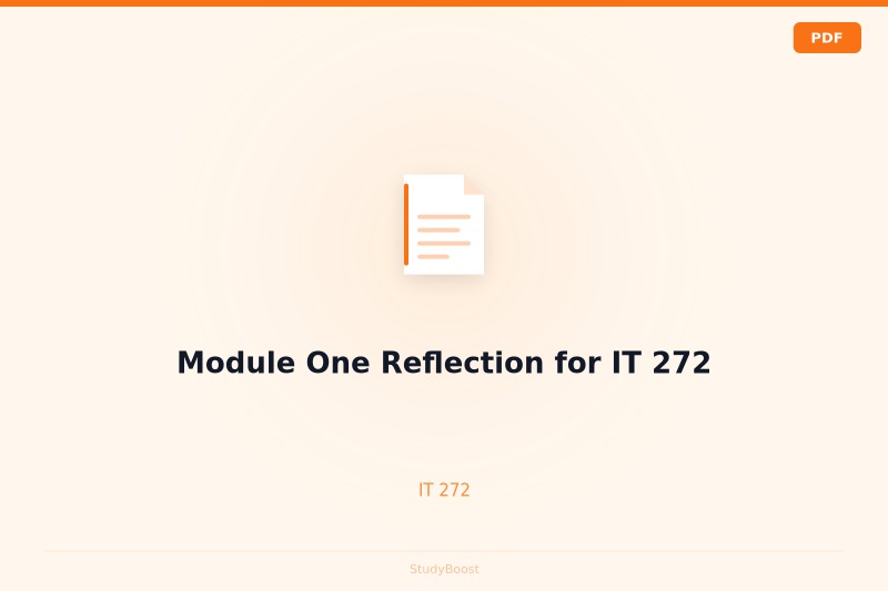 Module One Reflection for IT 272