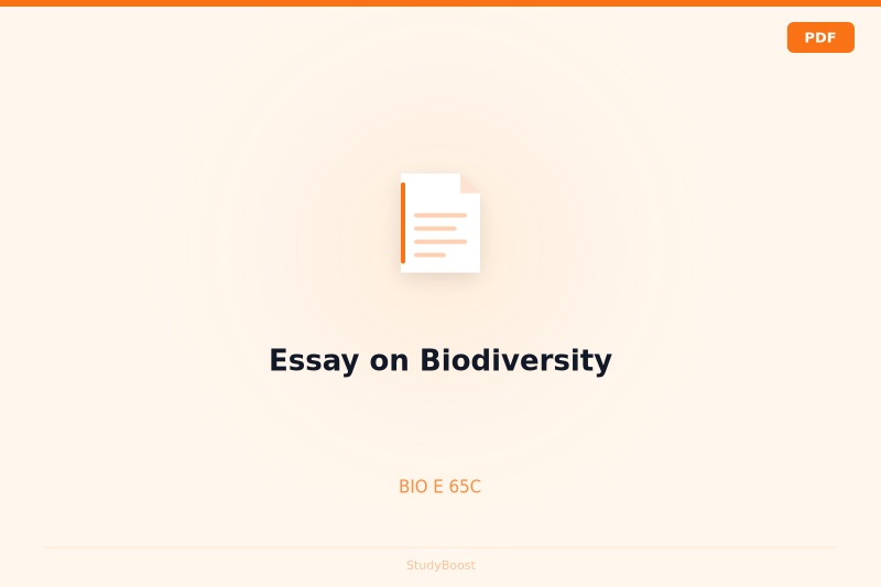 Essay on Biodiversity
