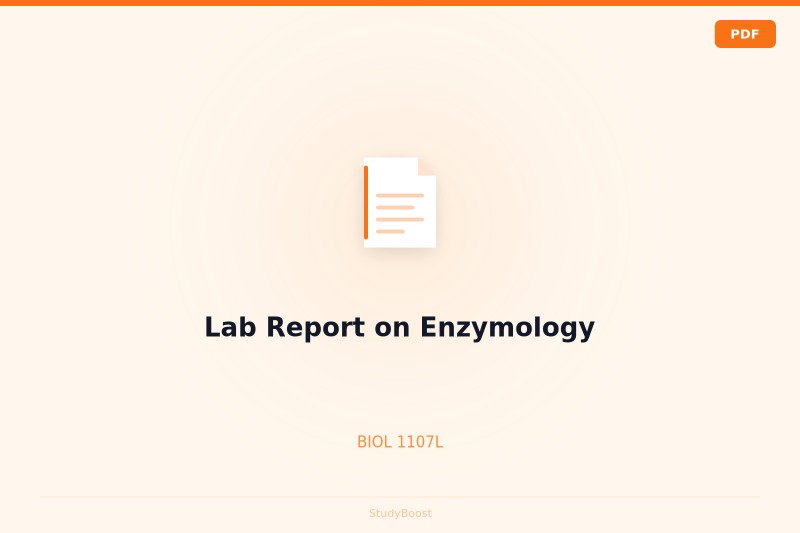 Lab Report on Enzymology