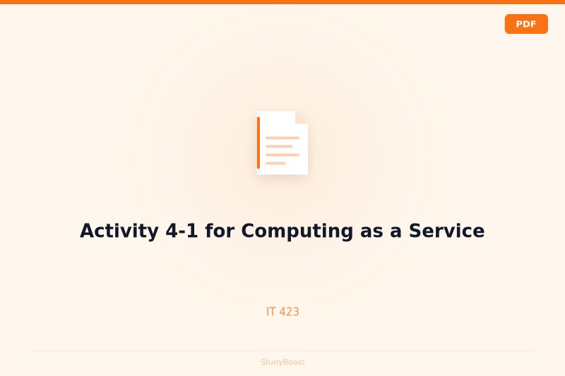 Activity 4-1 for Computing as a Service