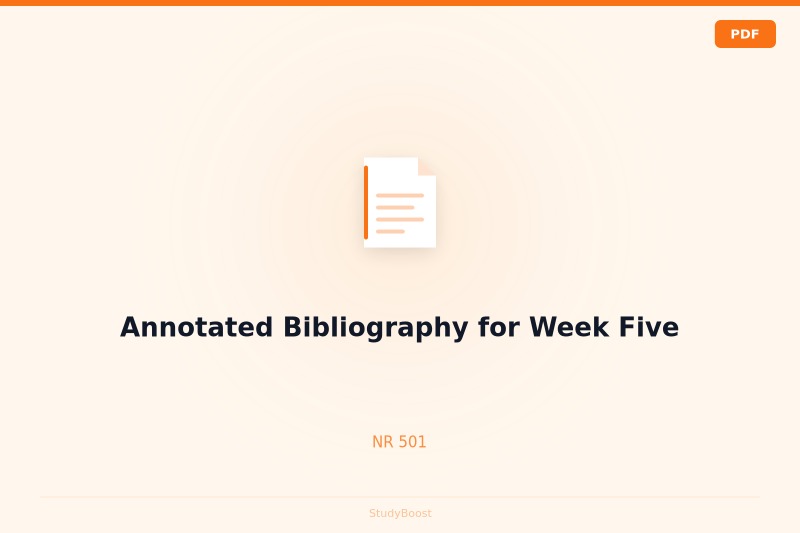 Annotated Bibliography for Week Five