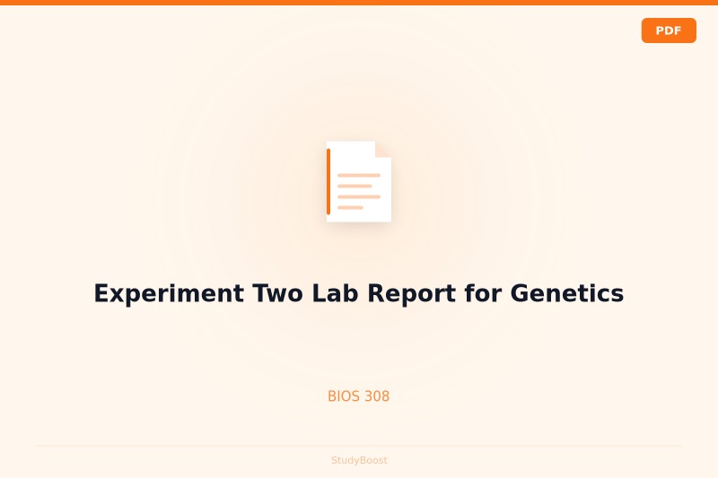 Experiment Two Lab Report for Genetics