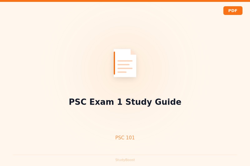 PSC Exam 1 Study Guide