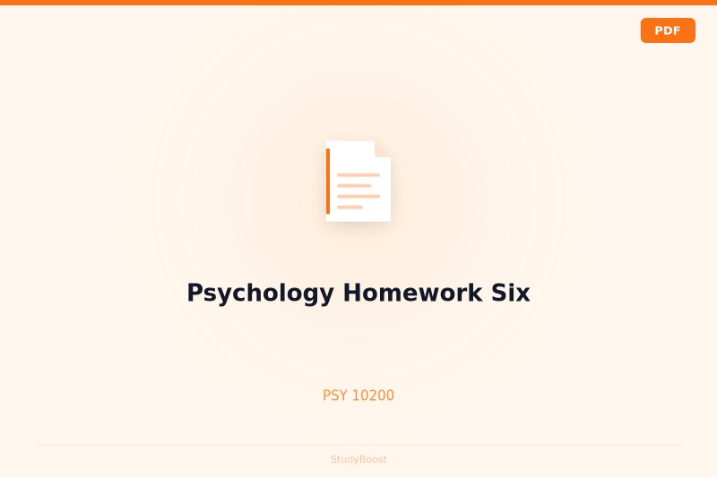 Psychology Homework Six