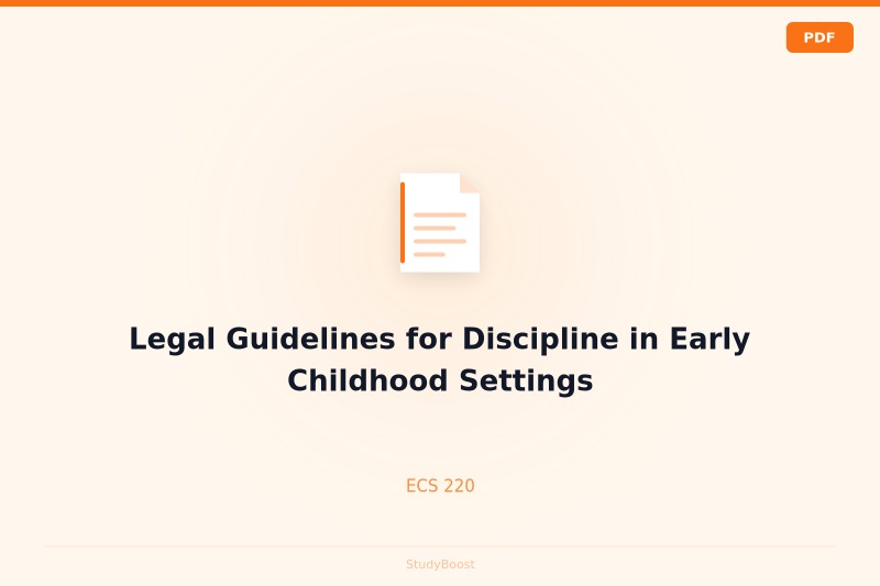 Legal Guidelines for Discipline in Early Childhood Settings