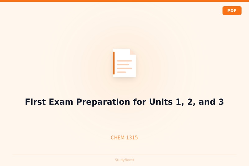 First Exam Preparation for Units 1, 2, and 3