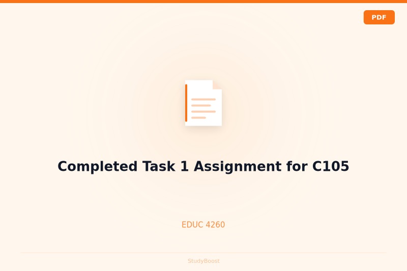 Completed Task 1 Assignment for C105