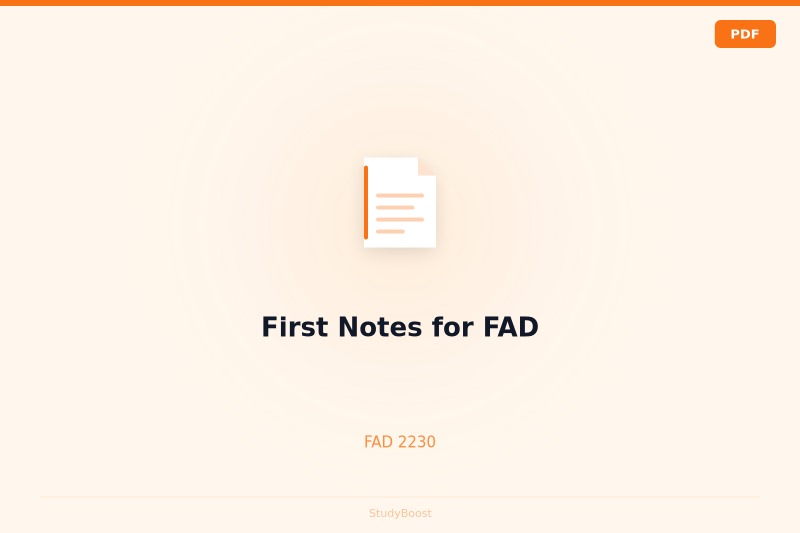 First Notes for FAD