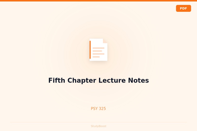 Fifth Chapter Lecture Notes