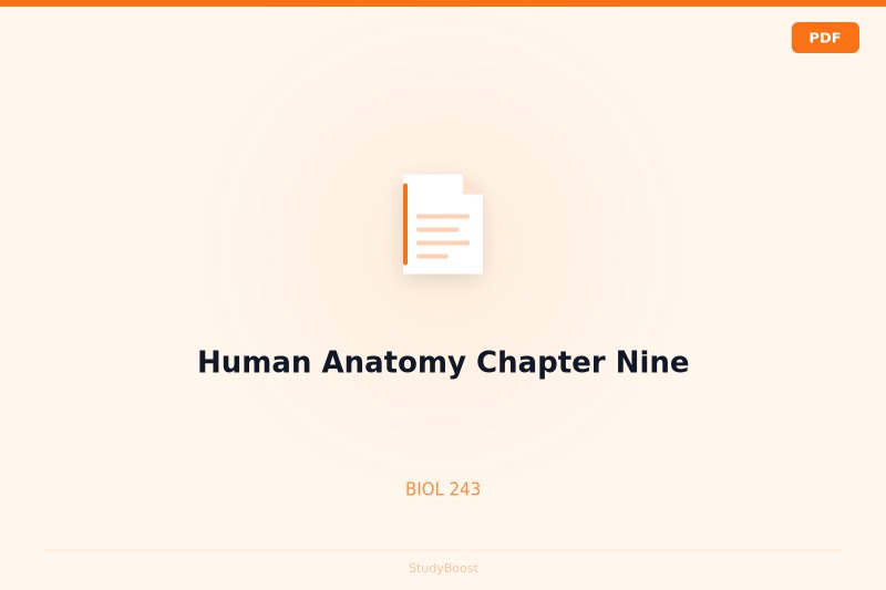 Human Anatomy Chapter Nine