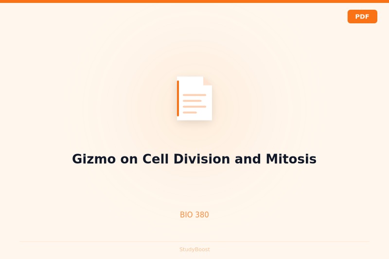 Gizmo on Cell Division and Mitosis