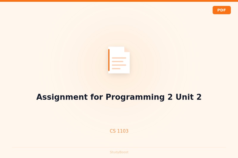 Assignment for Programming 2 Unit 2