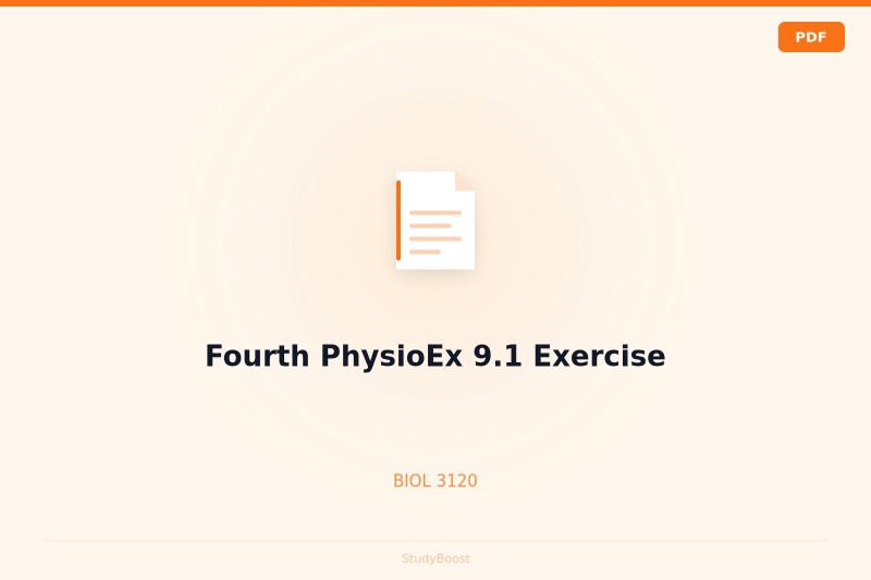Fourth PhysioEx 9.1 Exercise