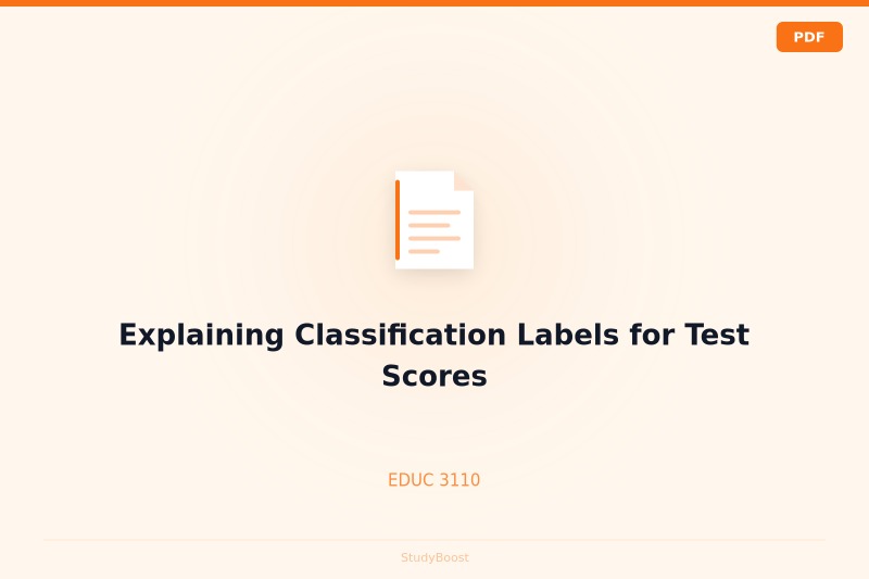 Explaining Classification Labels for Test Scores