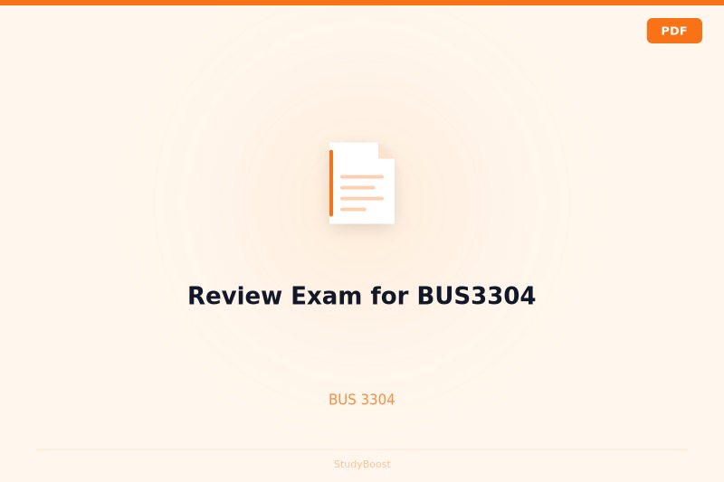 Review Exam for BUS3304