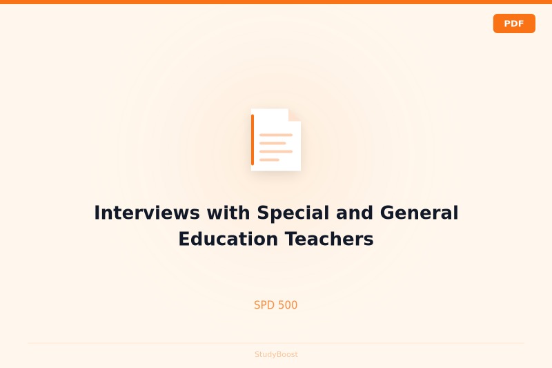 Interviews with Special and General Education Teachers