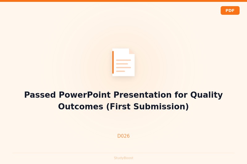 Passed PowerPoint Presentation for Quality Outcomes (First Submission)