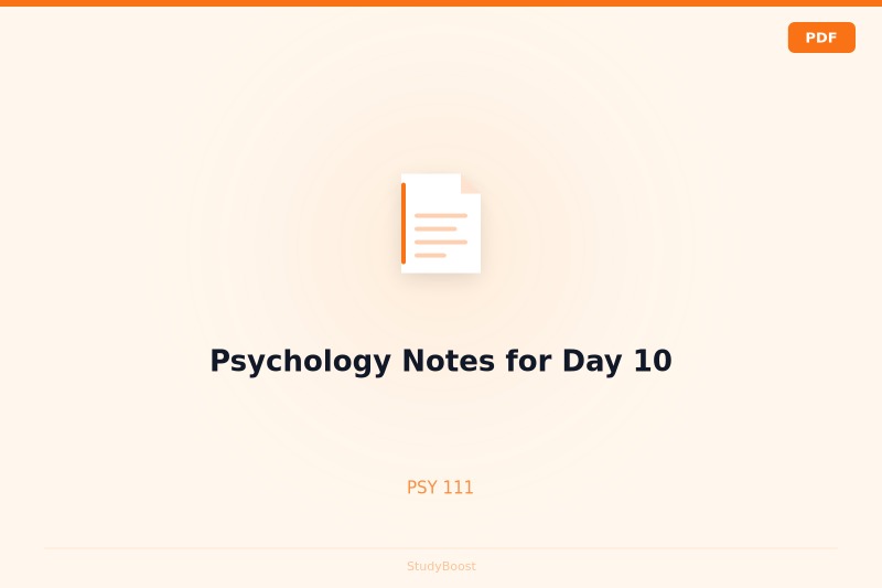 Psychology Notes for Day 10