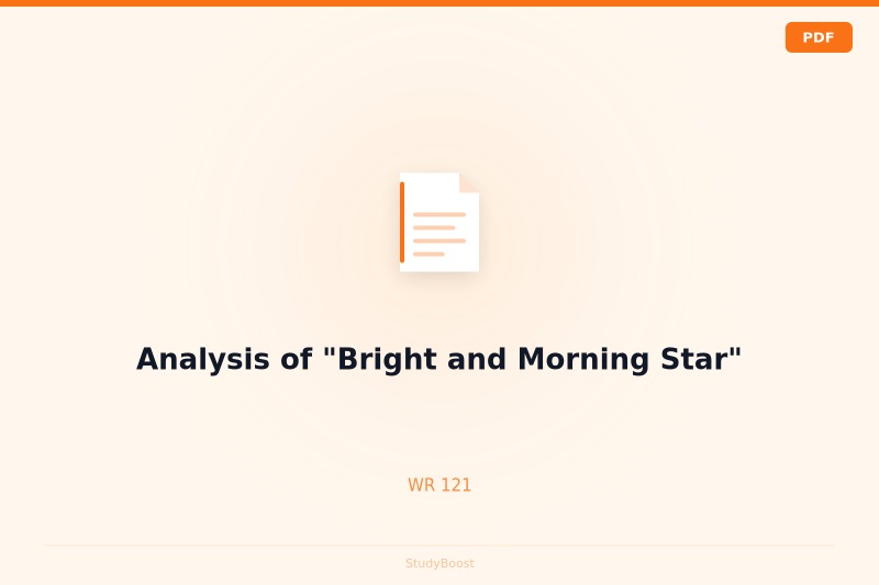 Analysis of "Bright and Morning Star"
