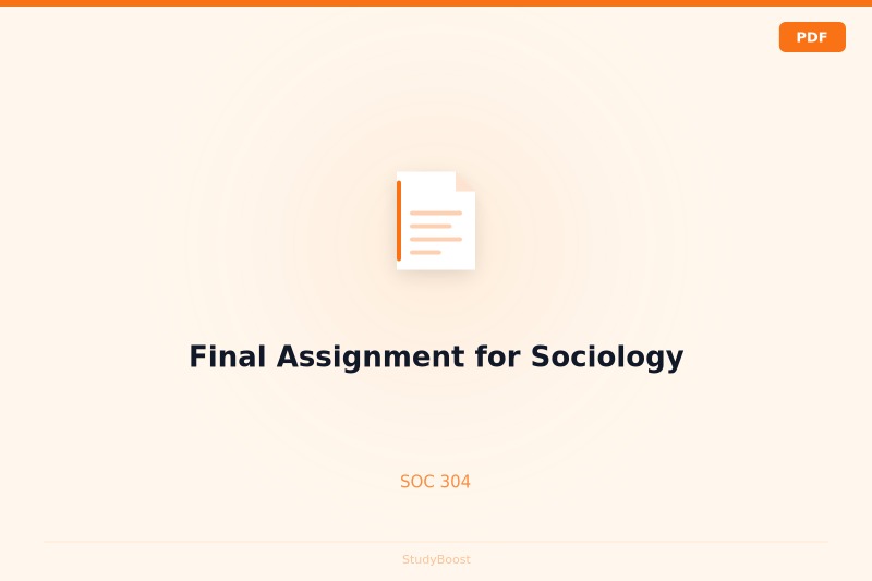 Final Assignment for Sociology