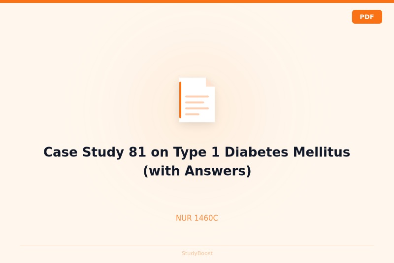 Case Study 81 on Type 1 Diabetes Mellitus (with Answers)