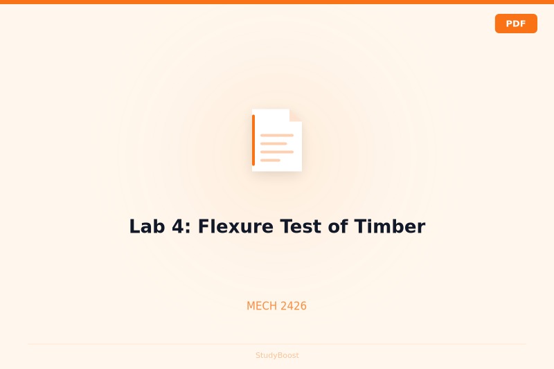 Lab 4: Flexure Test of Timber