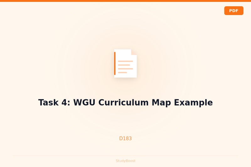 Task 4: WGU Curriculum Map Example