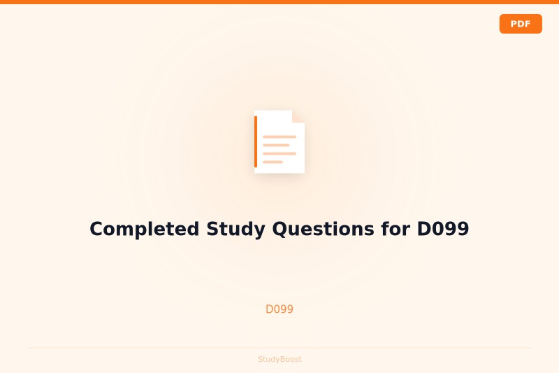 Completed Study Questions for D099