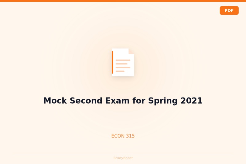 Mock Second Exam for Spring 2021