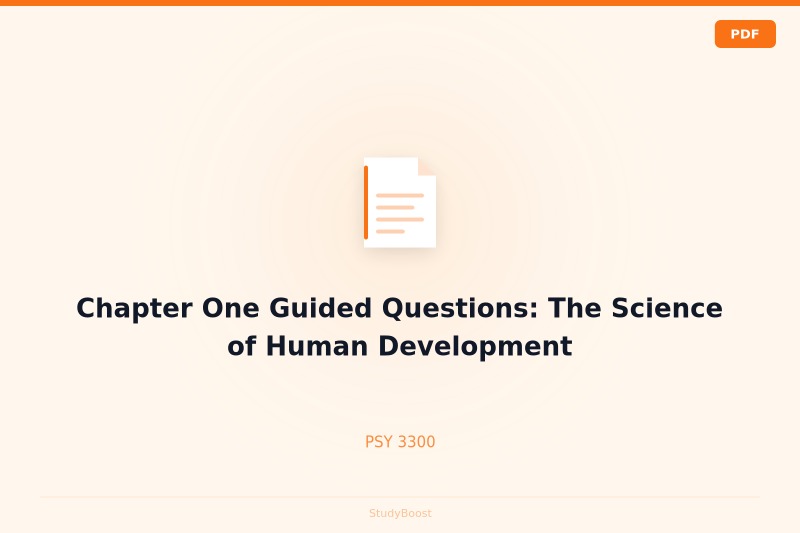Chapter One Guided Questions: The Science of Human Development