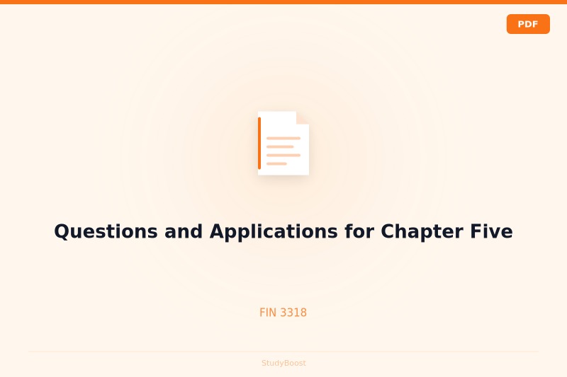 Questions and Applications for Chapter Five