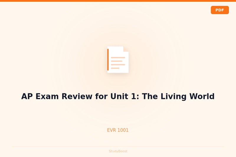AP Exam Review for Unit 1: The Living World