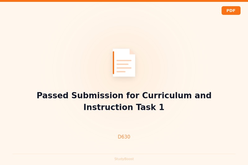 Passed Submission for Curriculum and Instruction Task 1