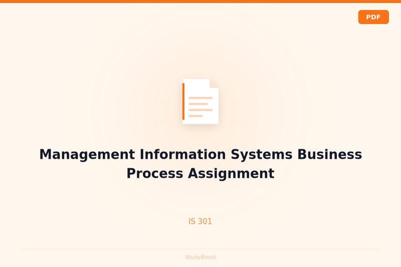 Management Information Systems Business Process Assignment